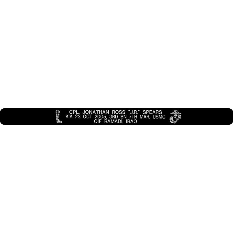 CPL. Jonathan Ross "J.R." Spears Memorial Bracelet