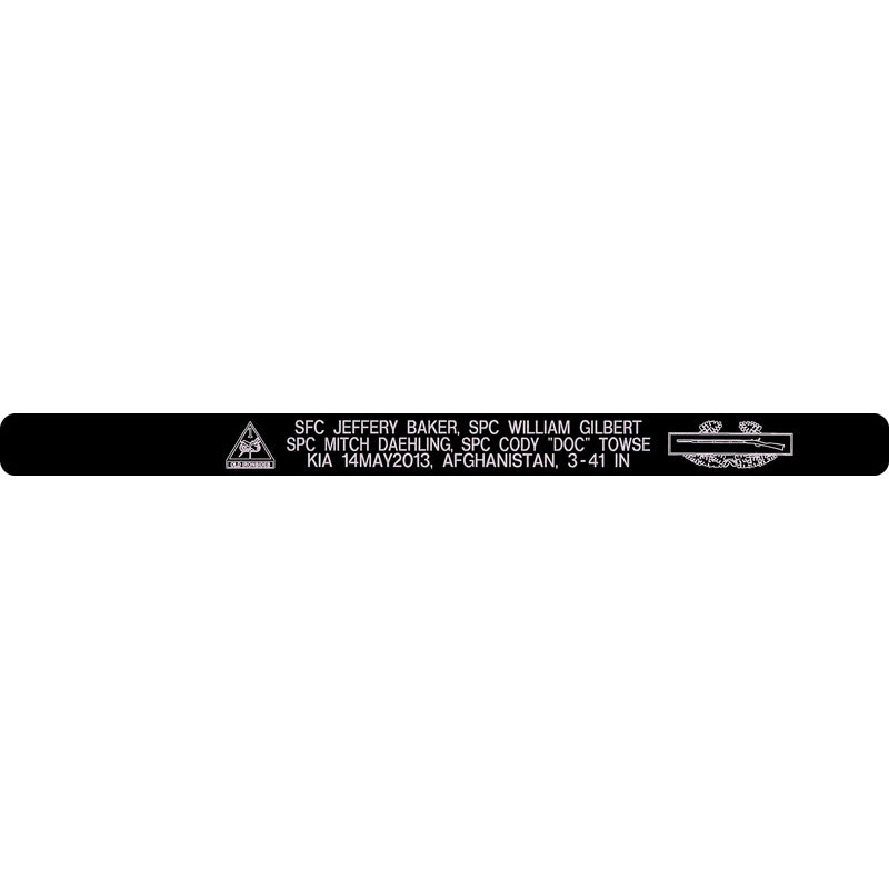 SFC Baker, SPC Gilbert, SPC Daehling, SPC Towse Memorial Bracelet 5/8"