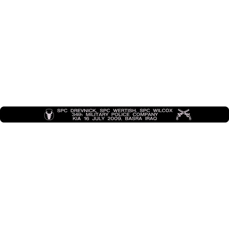 SPC Drevnick, SPC Wertish, & SPC Wilcox Memorial Bracelet Style 2