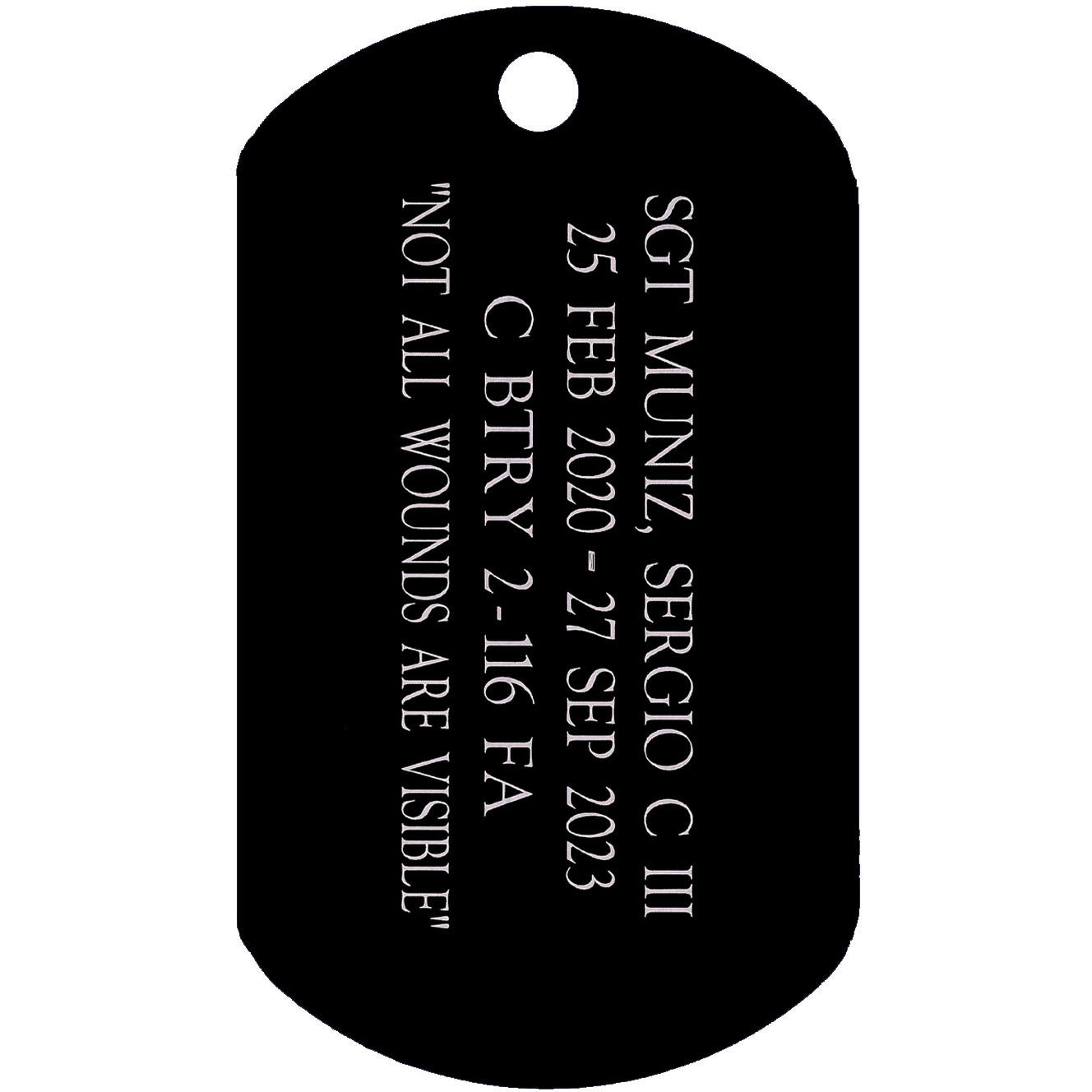 SGT Sergio C Muniz III Memorial Dog Tag (EA)