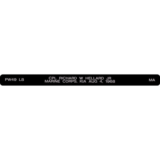 CPL Richard W Hellard JR Memorial Bracelet