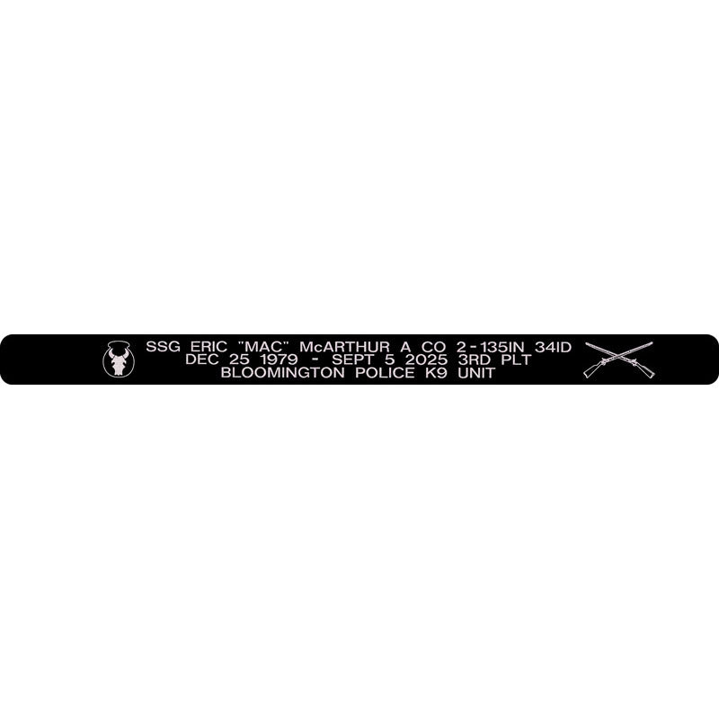 SSG Eric "Mac" McArthur Memorial Bracelet