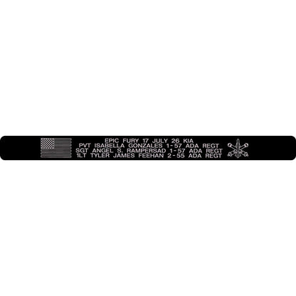 PVT Isabella Gonzales, SGT Angel S. Rampersad, & 1LT Tyler James Feehan Memorial Bracelet 5/8"