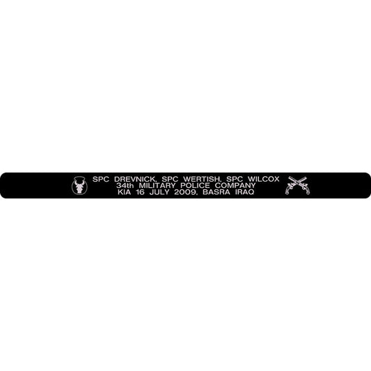 SPC Drevnick, SPC Wertish, & SPC Wilcox Memorial Bracelet Style 2